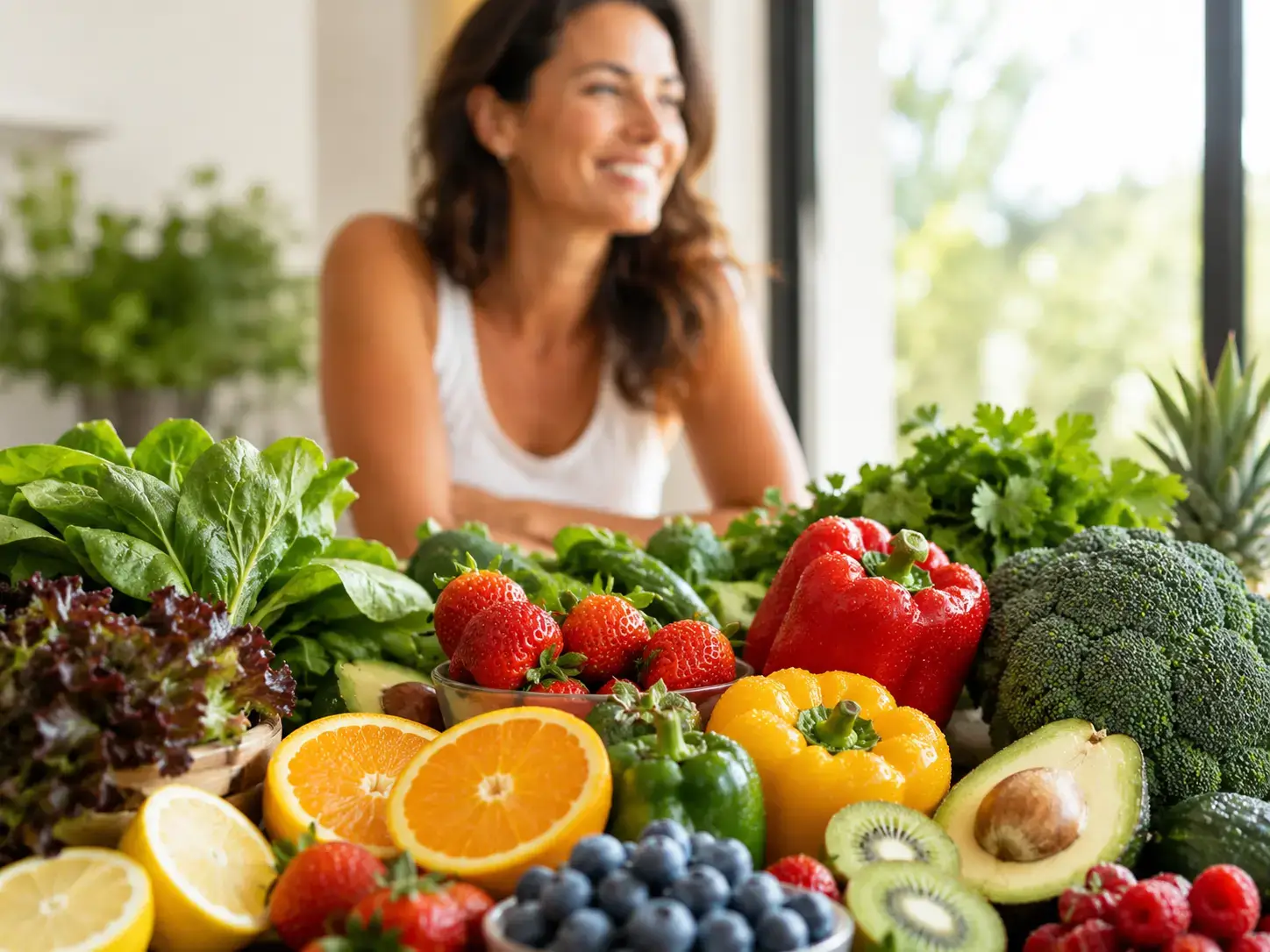 Fresh fruit and vegetables representing the full vitamin spectrum — ultimate vitamin drip, Durban North